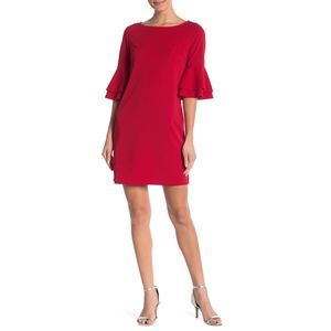 BLVD Nordstorm Tiered Bell Sleeve Shift Dress S